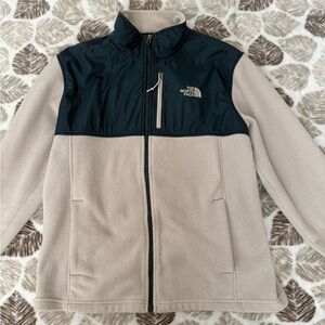 The North Face Cream and Bue Fleece Jacket